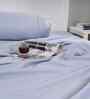 Blue Solid 300 TC Cotton Double Bed Sheet with 2 Pillow Covers 24 Collection
