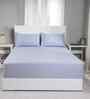 Blue Solid 300 TC Cotton Single Bed Sheet with 1 Pillow Cover 24 Collection