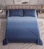 Blue Solid 400 TC Super King Size Bedsheet with 2 Pillow Covers Luxury Series Collection