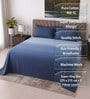 Blue Solid 400 TC Super King Size Bedsheet with 2 Pillow Covers Luxury Series Collection