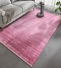 Blue Solid Bamboo Silk 6 ft X 9 ft Hand Woven Carpet
