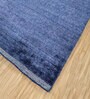 Blue Solid Bamboo Silk 6 ft X 9 ft Hand Woven Carpet
