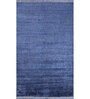 Blue Solid Bamboo Silk 6 ft X 9 ft Hand Woven Carpet