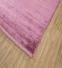 Blue Solid Bamboo Silk 6 ft X 9 ft Hand Woven Carpet