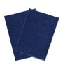 Blue Solid Chenille 24x16 Inches AntiSkid Bath Mats (Set of 2)