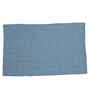 Blue Solid Cotton 20x31 Inches Anti Skid Bath Mat
