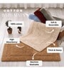Blue Geometric Cotton 24x16 Inches AntiSkid Bath Mat