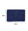 Blue Solid Cotton 24x16 Inches AntiSkid Bath Mat