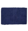 Blue Solid Cotton 24x16 Inches AntiSkid Bath Mat