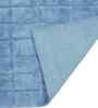 Blue Solid Cotton 28x47 Inches Anti Skid Bath Mat