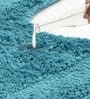 Blue Solid Cotton 31.5x20 Inches Max Absorbant Bath Mat