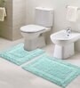 Blue Solid Cotton 31.5x20 Inches Max Absorbant Bath Mat