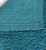 Blue Solid Cotton 31.5x20 Inches Max Absorbant Bath Mat