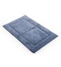 Blue Solid Cotton 32x20 Inches AntiSkid Bath Mat