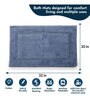 Blue Solid Cotton 32x20 Inches AntiSkid Bath Mat