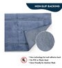 Blue Solid Cotton 32x20 Inches AntiSkid Bath Mat