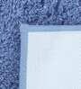Blue Solid Cotton AntiSkid Bathmat
