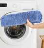 Blue Solid Cotton AntiSkid Bathmat