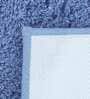 Blue Solid Cotton AntiSkid Bathmat
