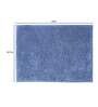 Blue Solid Cotton AntiSkid Bathmat
