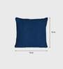 Blue Solid Cotton Self Design Cushion Cover