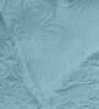 Blue Solid GSM 300 Pure Cotton King Size Bedcover With 2 Pillow Covers