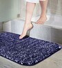 Blue Solid Microfiber 27 x 20 Inches AntiSkid Bath Mat