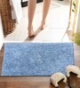 Blue Solid MicroFibre 14x10 Inches Antiskid Bath Mats