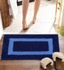 Blue Geometric MicroFibre 14x10 Inches Antiskid Bath Mats