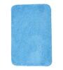 Blue Solid Microfibre 20x14 Inches AntiSkid Bath Mats (Set of 2)