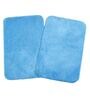 Blue Solid Microfibre 20x14 Inches AntiSkid Bath Mats (Set of 2)