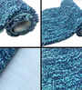 Blue Solid Microfibre 23x15 Inches AntiSkid Bath Mat