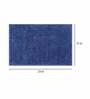 Blue Solid Microfibre 23x15 Inches AntiSkid Bath Mat
