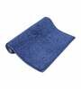 Blue Solid Microfibre 23x15 Inches AntiSkid Bath Mat