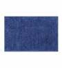 Blue Solid Microfibre 23x15 Inches AntiSkid Bath Mat