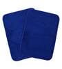 Blue Solid Microfibre 24x16 Inches AntiSkid Bath Mat (Set of 2)