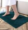 Blue Solid Microfibre 30x18 Inches AntiSkid Bath Mat