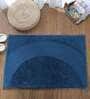 Blue Solid Polyester 24x16 Inches AntiSkid Bath Mat