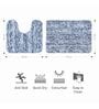 Blue Solid Polyester 28x20 Inches AntiSkid 1 Bathmat & 1 Contour Mat