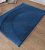 Blue Solid Polyester 36x24 Inches AntiSkid Bath Mat