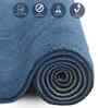 Blue Solid Polyester 4x6 Feet Machine Made Carpet