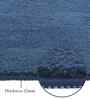 Blue Solid Polyester 5x8 Feet Machine Made Carpet