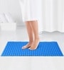 Blue Solid PVC 32x14 Inches Antiskid Shower Bath Mat