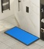 Blue Solid PVC 32x14 Inches Antiskid Shower Bath Mat