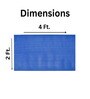 Blue Solid PVC 48x24 Inches Antiskid Bath Mat