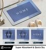 Blue Slogan Rubber 24x16 Inches AntiSkid Bath Mat