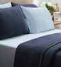 Blue Solid TC 256 Cotton Single Bed Bedcover