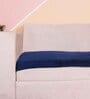 Blue Solid Velvet 2 Seater Quilted Sofa Cover (Protector)