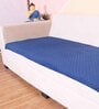 Blue Solid Velvet 2 Seater Quilted Sofa Cover (Protector)