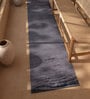 Blue Solid Viscose 4 ft X 10 ft Hand Woven Runner
